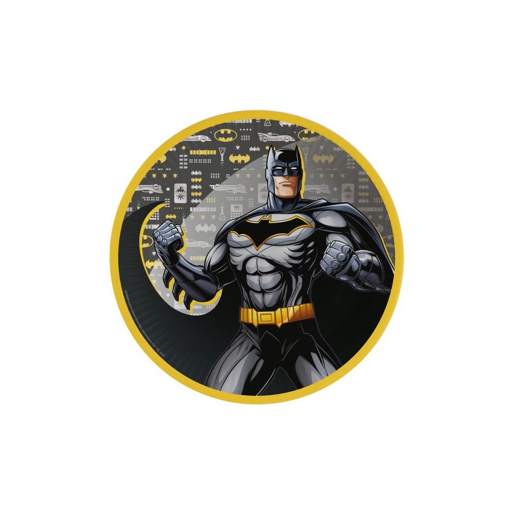 Batman City paper plate set, 8 pcs, 23 cm