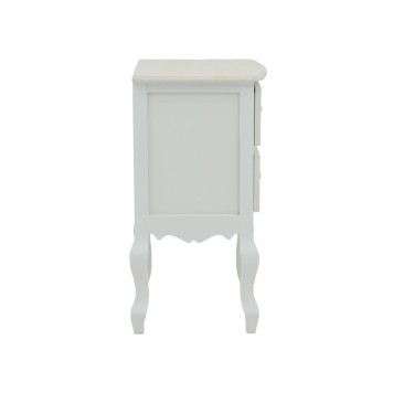 Table de chevet blanc antique bois 40x45x65 cm
