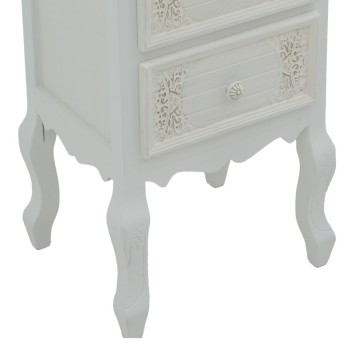 Table de chevet blanc antique bois 40x45x65 cm
