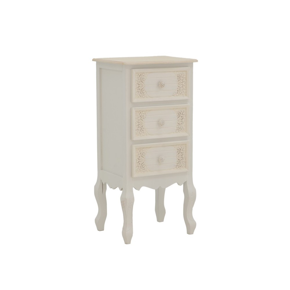 Pazlen Inart bedside table antique white color mdf 40x34.5x82cm Pazlen Inart bedside table antique white color mdf 40x34.5x82cm