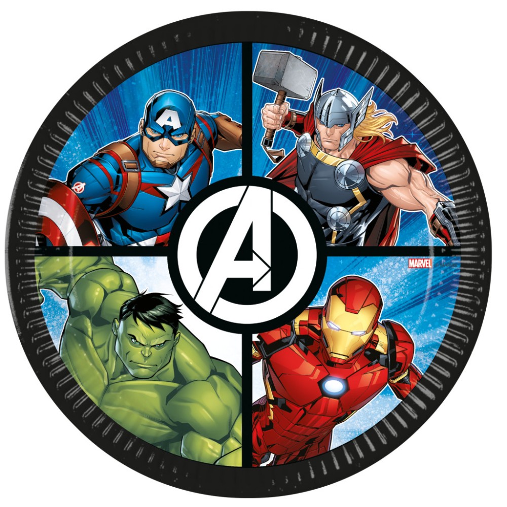 Avengers Evergreen Paper Plate 8 pcs 23 cm FSC