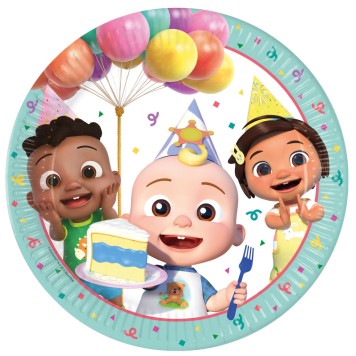 Cocomelon Birthday paper plate set of 8, 23 cm, FSC