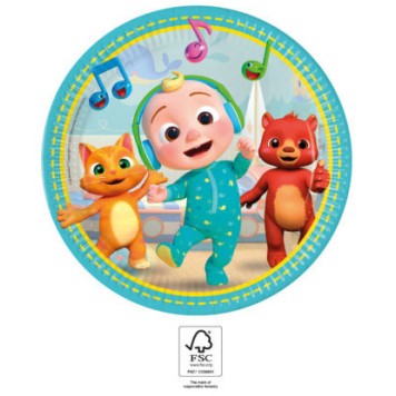 Cocomelon Music paper plate set of 8, 23 cm, FSC