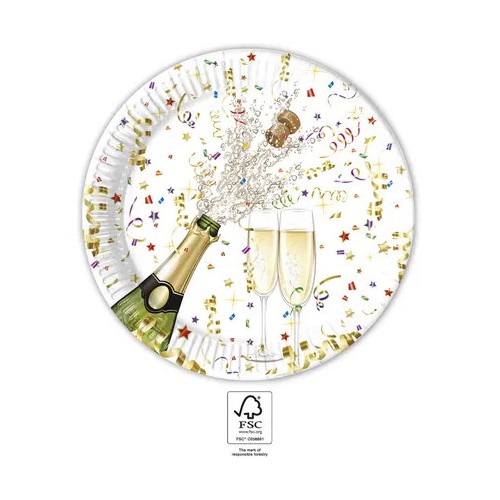 Sparkling Celebration Sparkling Celebration paper plate 8 pcs 23 cm FSC