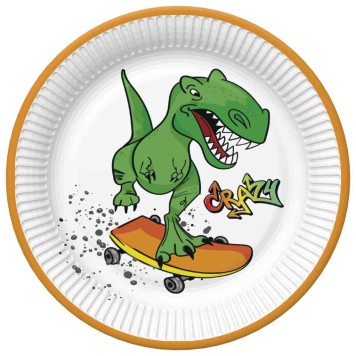 Dinosaur Crazy paper plate 8 pcs 18 cm