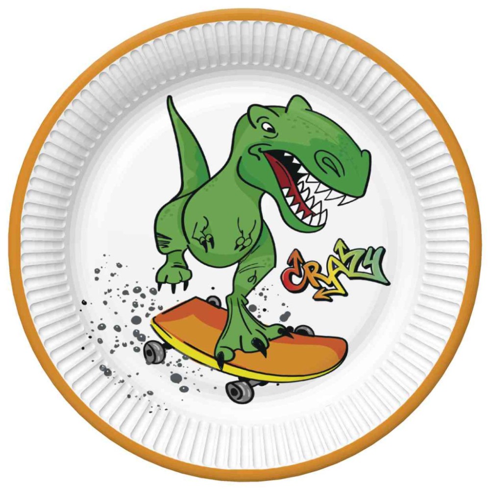 Dinosaur Crazy paper plate 8 pcs 22.7 cm