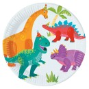 Dinosaur Party paper plate 8 pcs 23 cm FSC