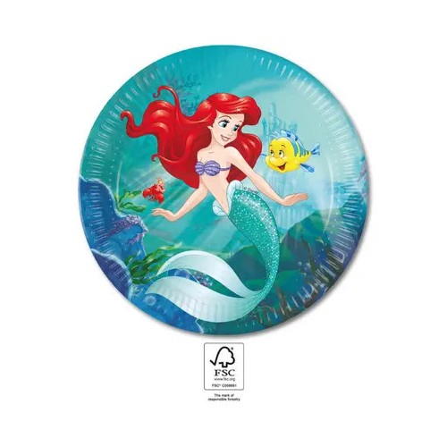 Disney Princess Ariel Curious paper plate 8 pcs 23 cm FSC
