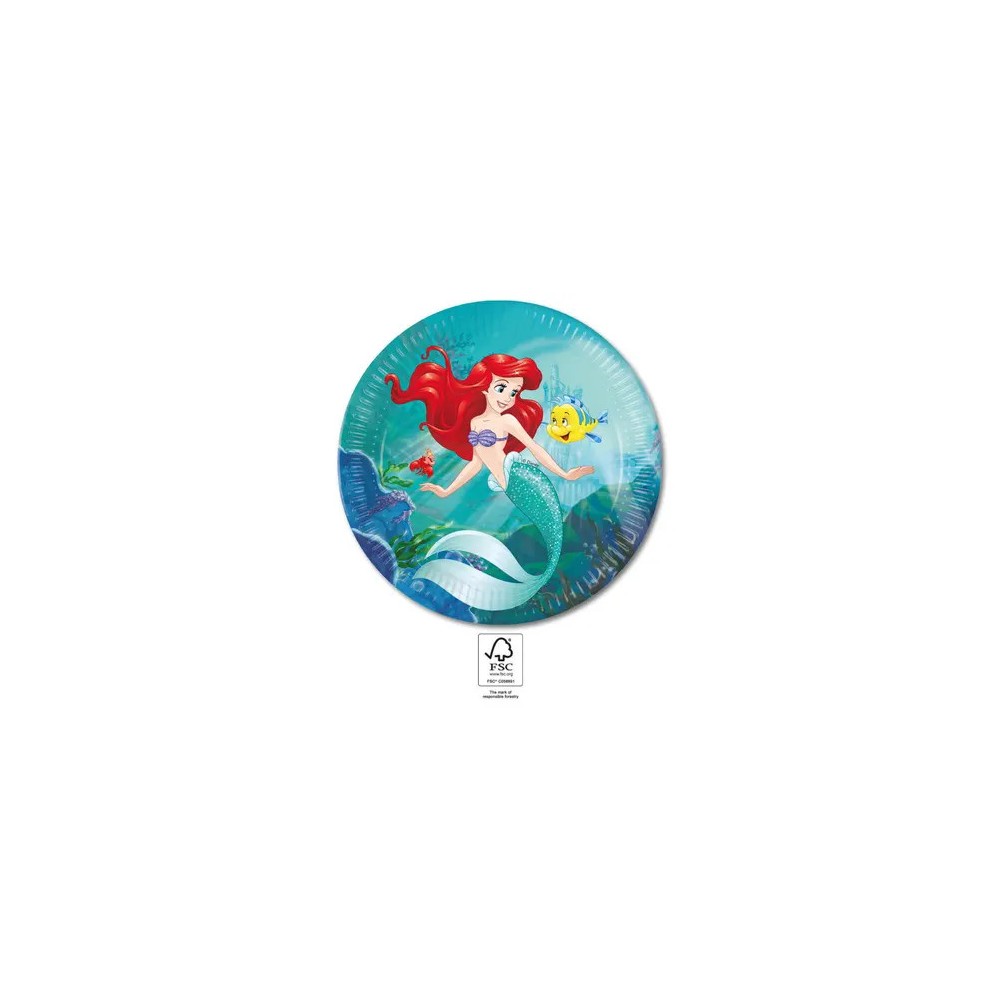 Disney Princess Ariel Curious paper plate 8 pcs 23 cm FSC