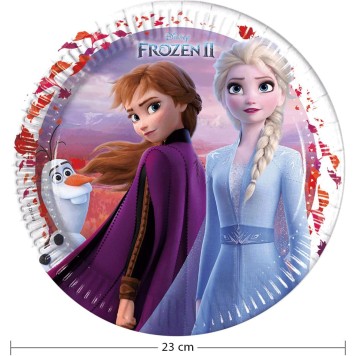 Disney Frozen Leaf paper plate 8 pcs 23 cm FSC