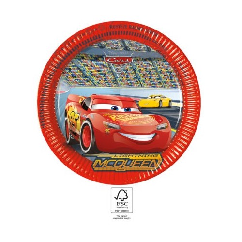 Disney Cars Arena Race paper plate 8 pcs 23 cm FSC