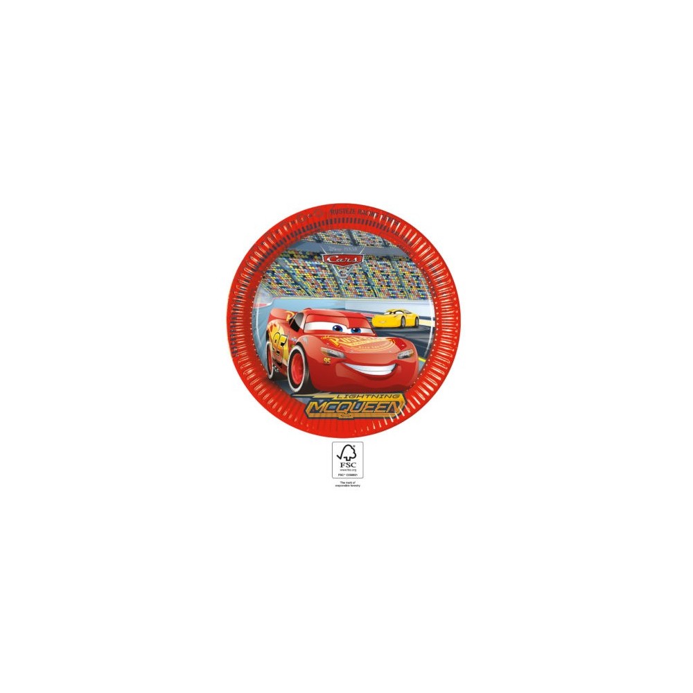 Disney Cars Arena Race paper plate 8 pcs 23 cm FSC