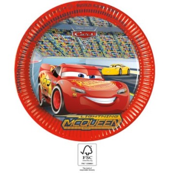Disney Cars Arena Race paper plate 8 pcs 23 cm FSC