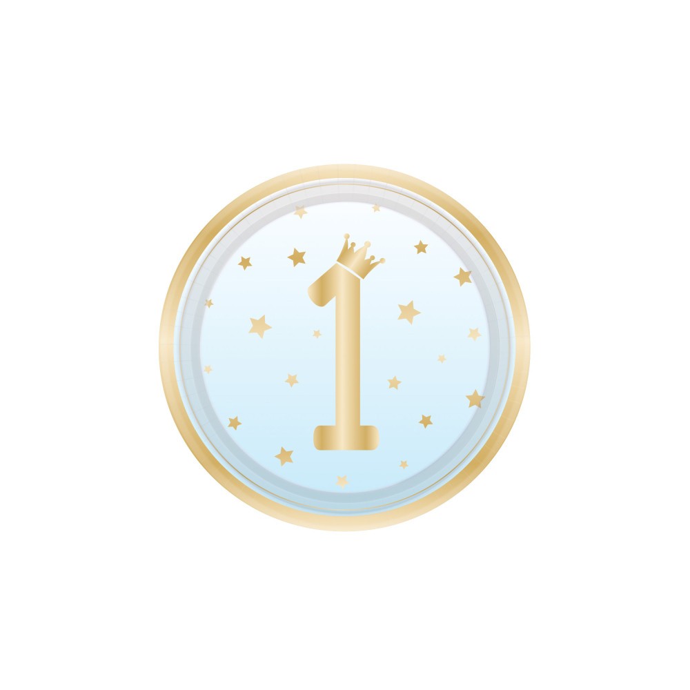 Happy Birthday Blue Ombre First Birthday Paper Plate Set of 8 - 23 cm