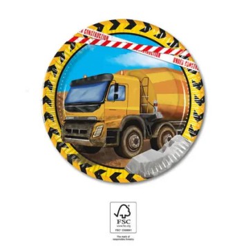 Construction Grabber 8-piece paper plate set 20 cm FSC