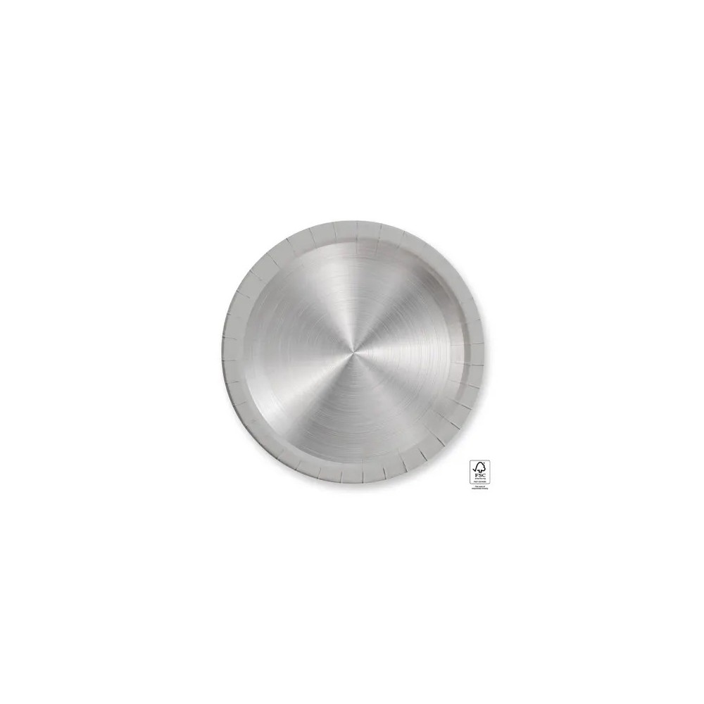 Colour Next Generation Silver Paper Plate 8 pcs 23 cm FSC