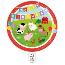 Farm  Party paper plate 8 pcs 23 cm FSC