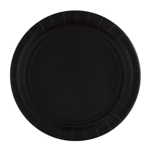 Colour Black Black Paper Plate 8 pcs 23 cm