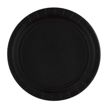Colour Black Black Paper Plate 8 pcs 23 cm