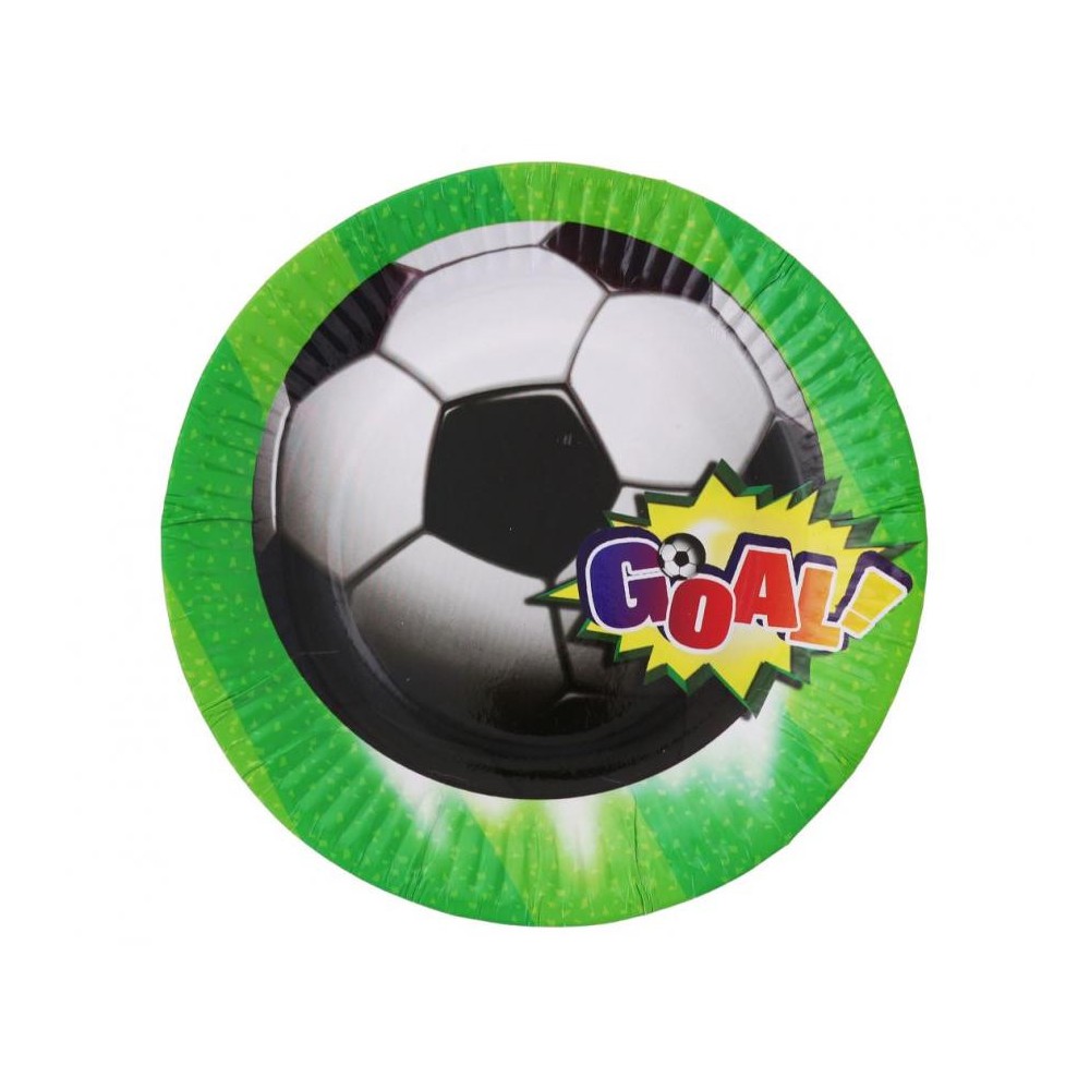Football Goal paper plate 6 pcs 18 cm