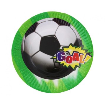 Football Goal paper plate 6 pcs 18 cm