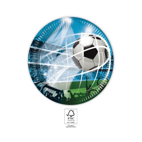 Football Soccer Fans paper plate 8 pcs 20 cm FSC
