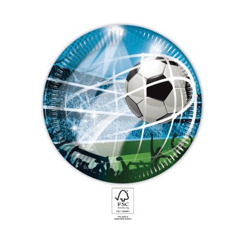 Football Soccer Fans paper plate 8 pcs 23 cm FSC