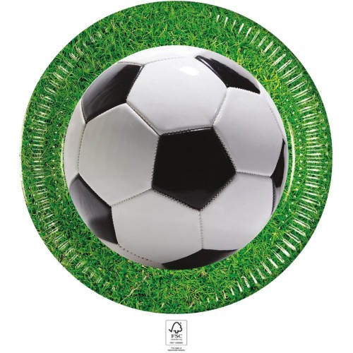 Football Soccer Field paper plate 8 pcs 23 cm FSC