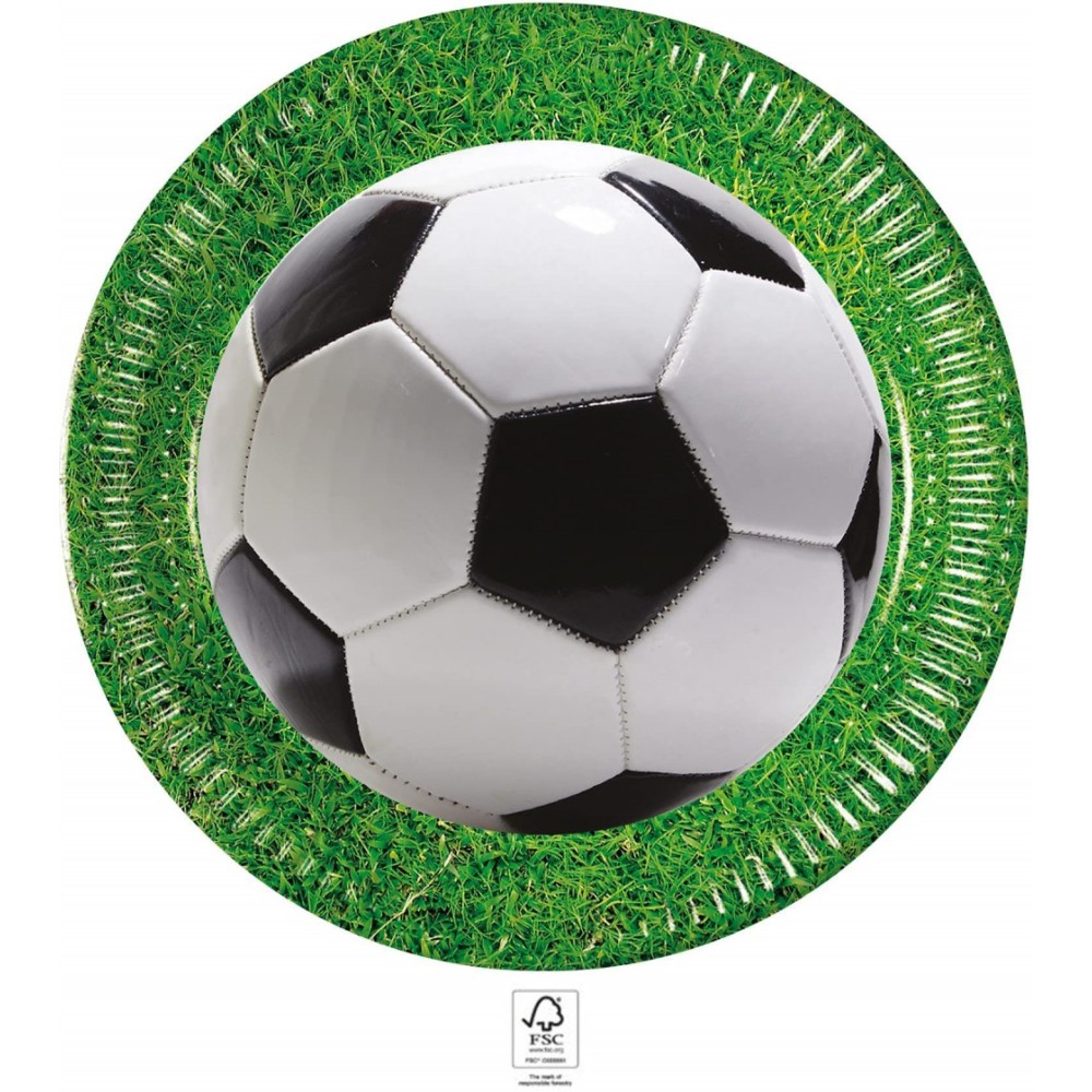 Football Soccer Field paper plate 8 pcs 23 cm FSC