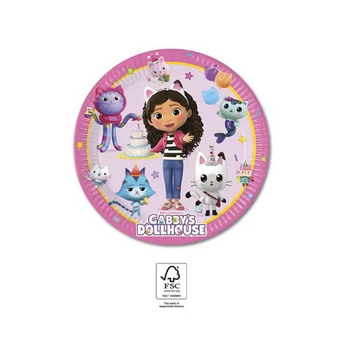 Gabby's Dollhouse Friends paper plate 8 pcs 20 cm FSC