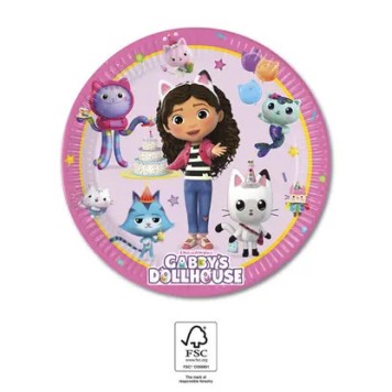 Gabby's Dollhouse Friends paper plate 8 pcs 20 cm FSC