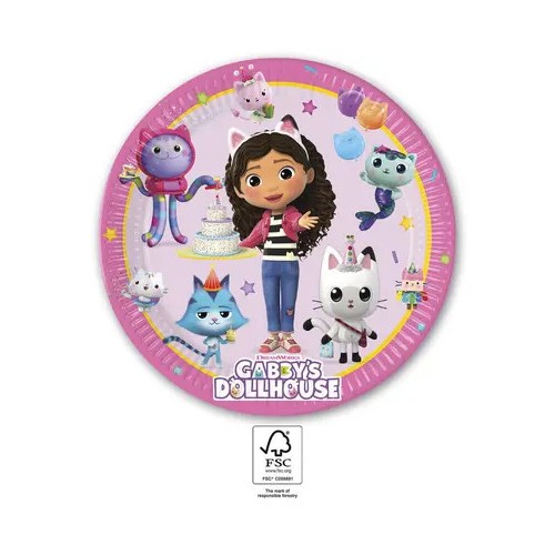 Gabby's Dollhouse Friends paper plate 8 pcs 23 cm FSC