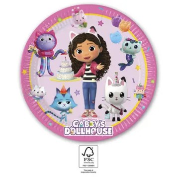 Gabby's Dollhouse Friends paper plate 8 pcs 23 cm FSC