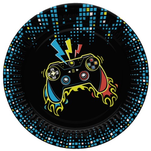 Gamer Play Pad paper plate 8 pcs 18 cm