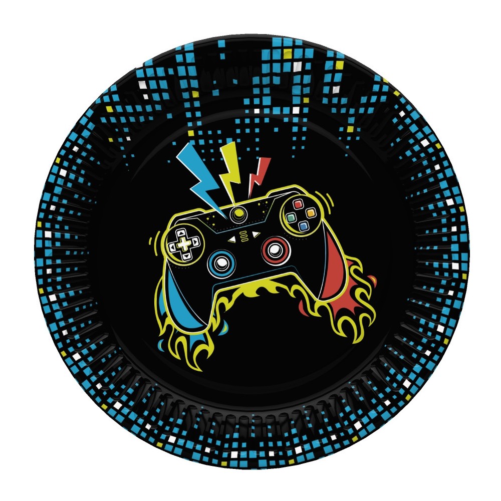 Gamer Play Pad paper plate set of 8, 22.7 cm