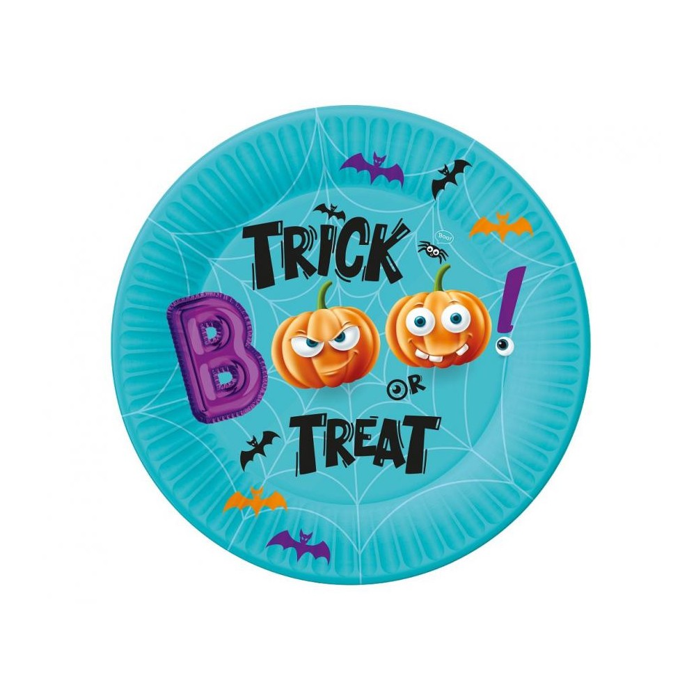 Halloween Boo paper plate set of 6, 18 cm