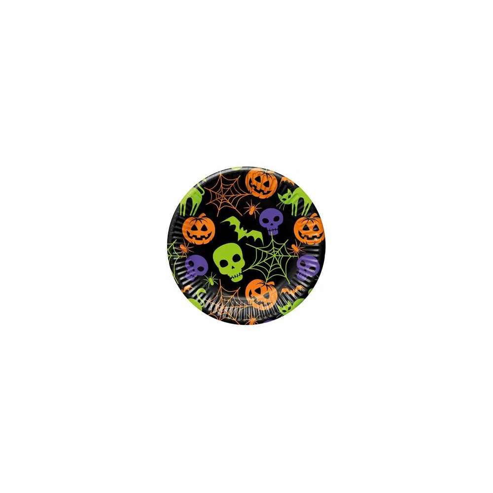 Halloween Happy paper plate 8 pcs 23 cm FSC
