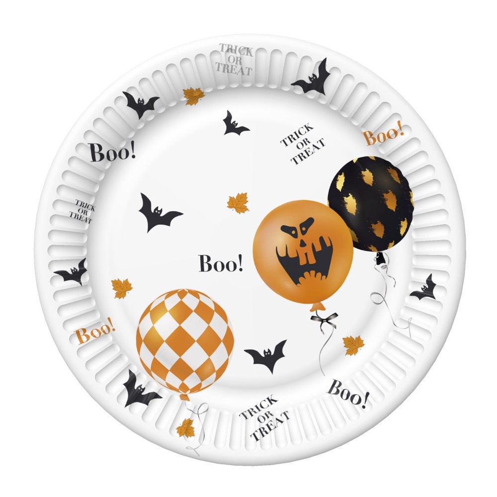 Halloween Scary Balloons paper plate 8 pack 18 cm
