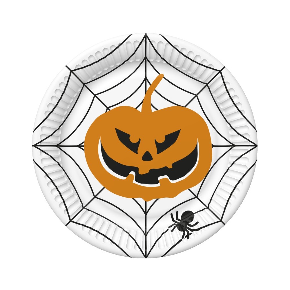 Halloween Scary paper plate, 8 pcs, 18 cm