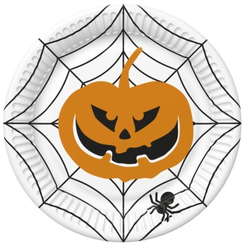 Halloween Scary paper plate, 8 pcs, 18 cm