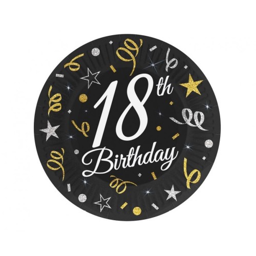 Happy Birthday B&C Happy Birthday 18 paper plate set (6 pieces, 18 cm)