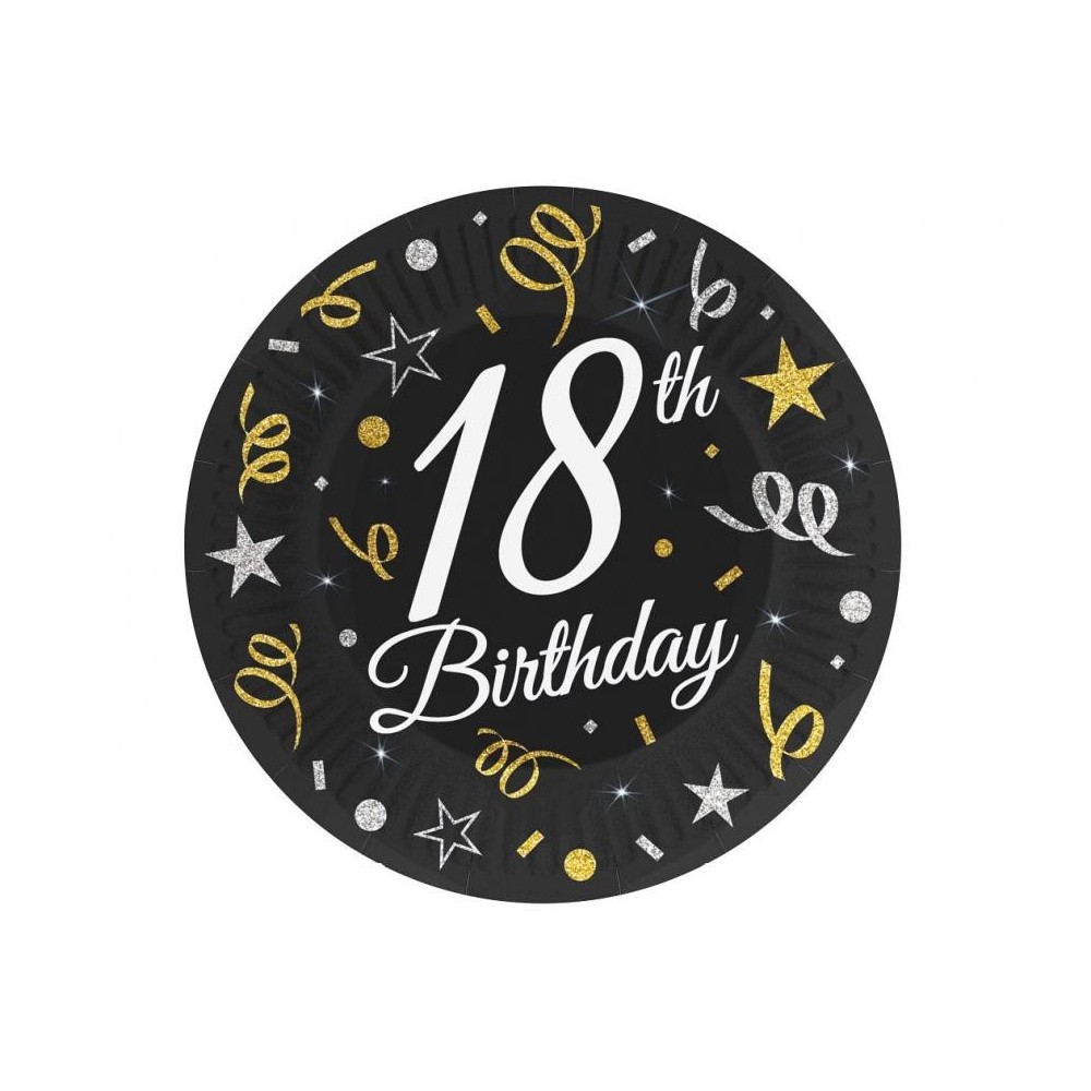 Happy Birthday B&C Happy Birthday 18 paper plate set (6 pieces, 18 cm)