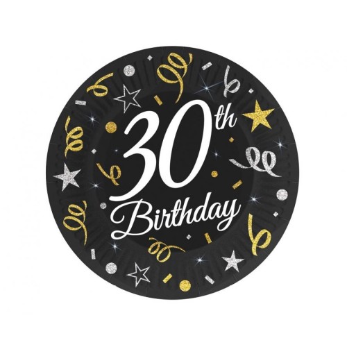 Happy Birthday B&C Happy Birthday 30 Paper Plate 6 pcs 18 cm