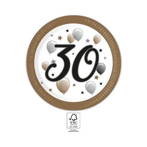 Happy Birthday Milestone Happy Birthday 30 Paper Plate 8 pcs 23 cm FSC