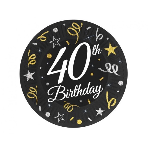 Happy Birthday B&C Happy Birthday 40 Paper Plates 6 pcs 18 cm