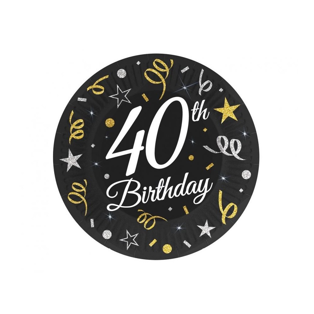 Happy Birthday B&C Happy Birthday 40 Paper Plates 6 pcs 18 cm