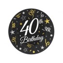 Happy Birthday B&C Happy Birthday 40 Paper Plates 6 pcs 18 cm