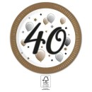 Happy Birthday Milestone Happy Birthday 40 Paper Plate 8 pcs 23 cm FSC