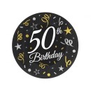 Happy Birthday B&C Happy Birthday 50 Paper Plates, Pack of 6, 18 cm