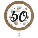 Happy Birthday Milestone Happy Birthday 50 Paper Plate Set of 8 - 23 cm FSC